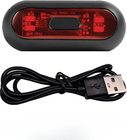 Bike Helmet Light LED Motorcycle Bike Bicycle Rear Helmet Light Night Riding Safety Warning Tail Lights Rechargeable Battery