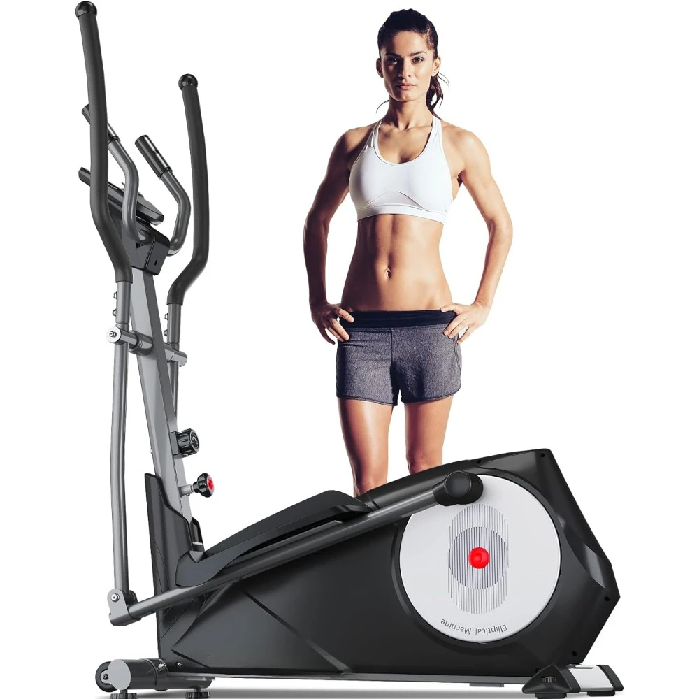 Elliptical Machine, Foldable Elliptical Machine for Home, 22 Resistance Levels with Large LCD Monitor Eliptical Exercise Machine