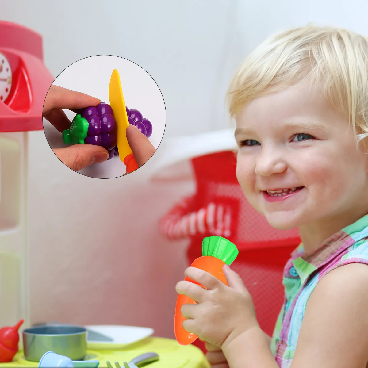 

1Set Mini Fruit Vegetable Cutting Food Play Set Pretend Kitchen Food Plaything Educational Creativity Hand Eye Coordination