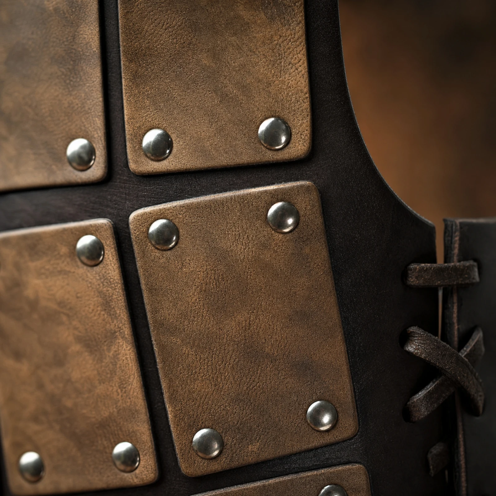 Leather Protective Gear with Buckles Gothic Cosplay Chestplate Cuirass with Rivets Retro Medieval Cuirass Historical