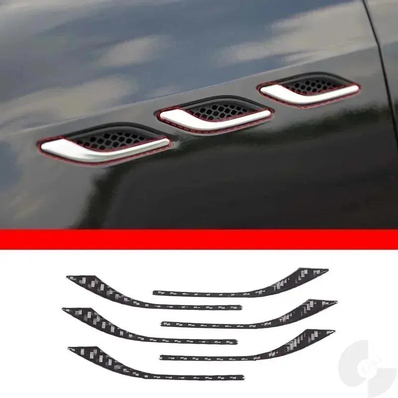

New Car Fender Air Outlet Trim For Cover Sticker Soft Carbon Fiber Fender Protection Accessories