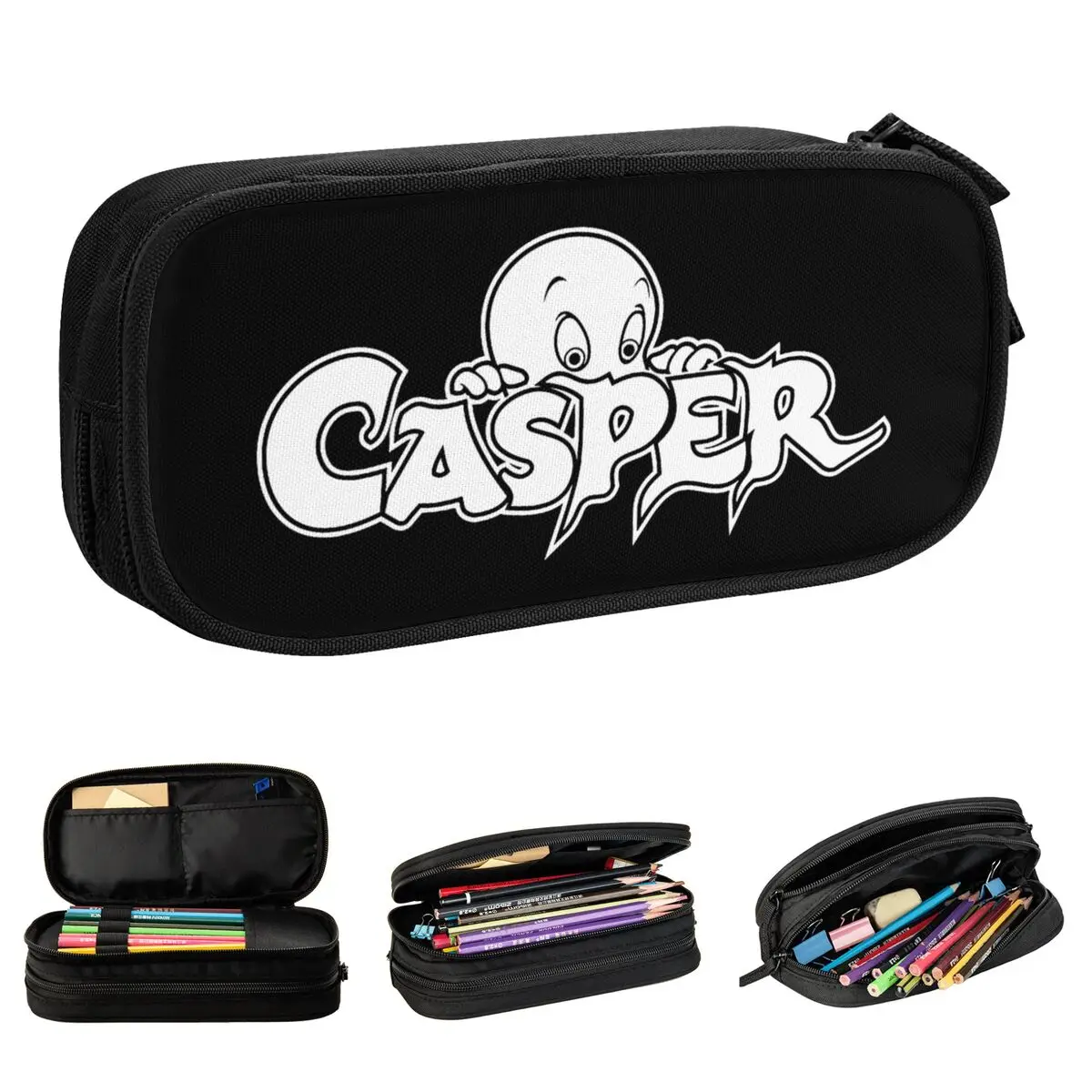 The Friendly Ghost Casper Pencil Cases Pencil Box Pen Box for Girl Boy Big Capacity Bags Students School Zipper Stationery