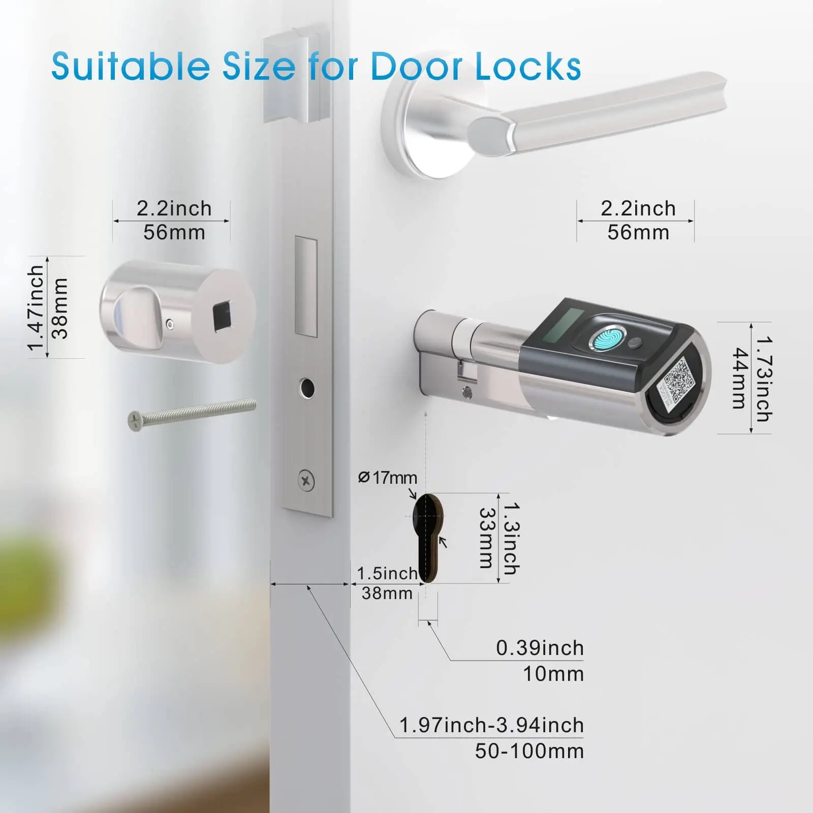 Security 304 Stainless Steel Electronic Waterproof Smart Keyless Door Lock Biometric Fingerprint Lock With Low Price