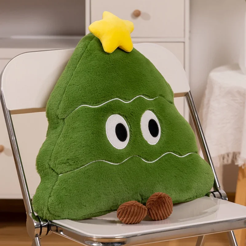 Cartoon Christmas Tree Plush Pillow Stuffed Toys Baby Doll Chair Sofa Cushion Holiday Decoration Xmas Birthday New Year Gifts