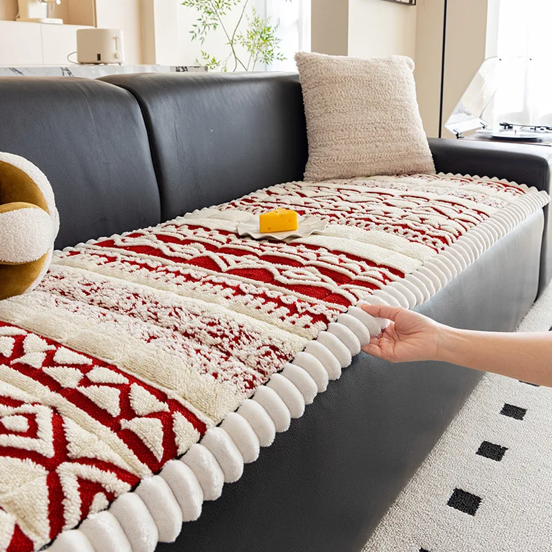 

Comfortable and Soft Thick Sofa Cover with Comfortable Cotton Velvet Skin Friendly Autumn and Winter New Anti Slip Cover Cloth