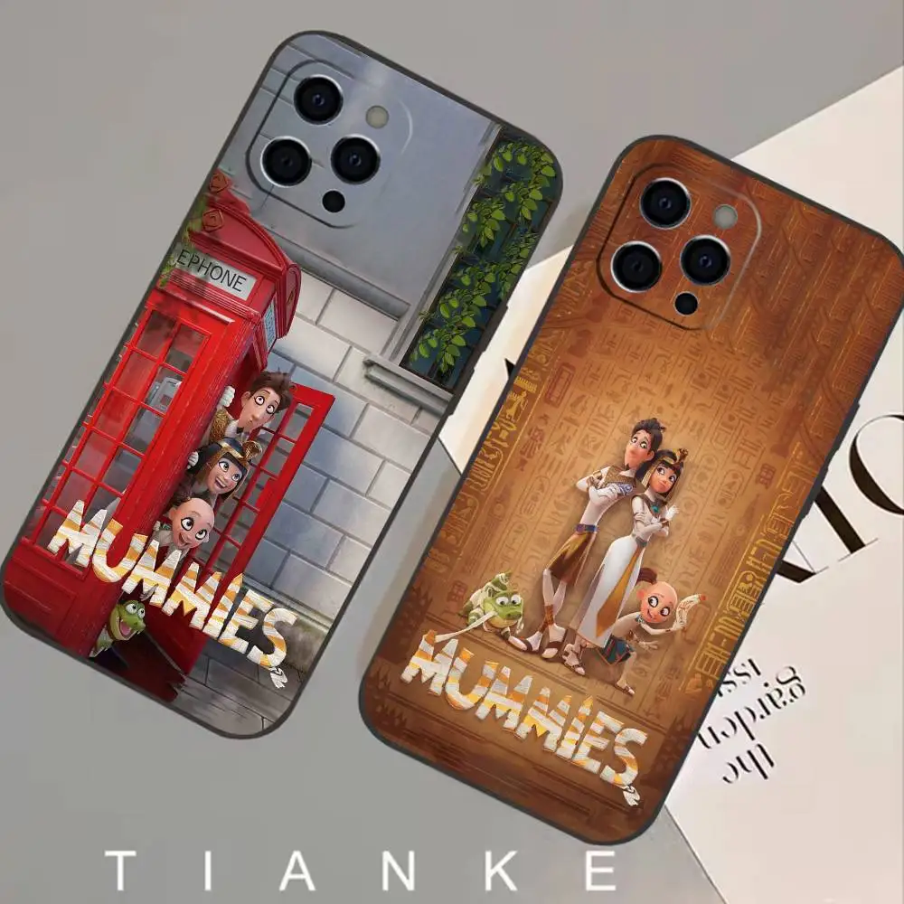 

Mummies Phone Case For iPhone 17,16,15,14,13,12,11 Plus,Pro Max,Soft Silicone Black Cover