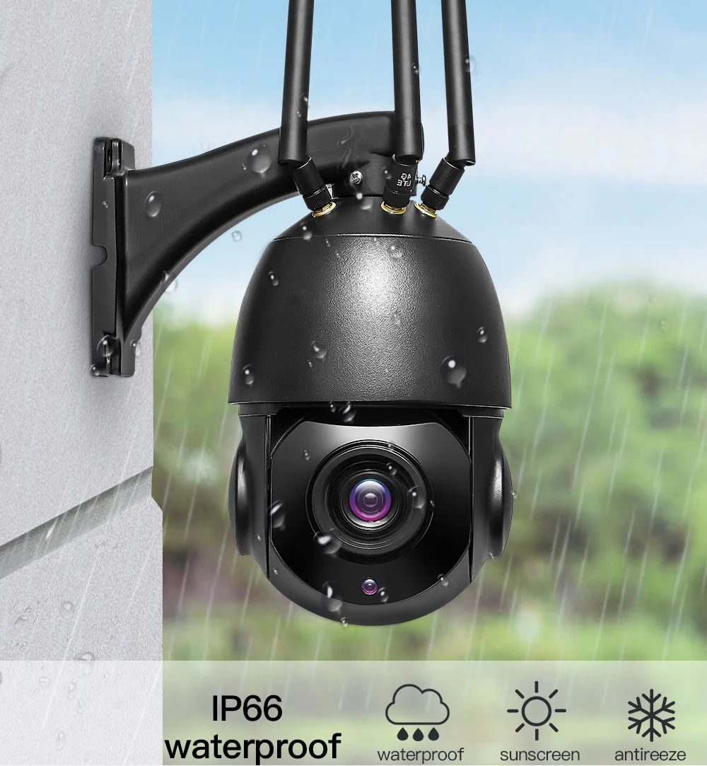 Cámara IP Cctv 4g con Zoom óptico de 8MP, 4K, 30X, visión nocturna a todo Color, tarjeta Sim 4G, sistema de seguridad Wifi para exteriores