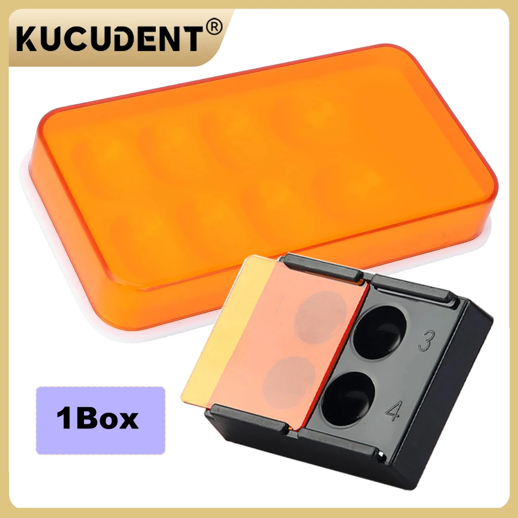 1Pc 4 otwory Dental Shading Box Teeth Patch Case fornir z żywicy przechowywanie światło Protector pojemnik na narzędzia kliniki dentystycznej