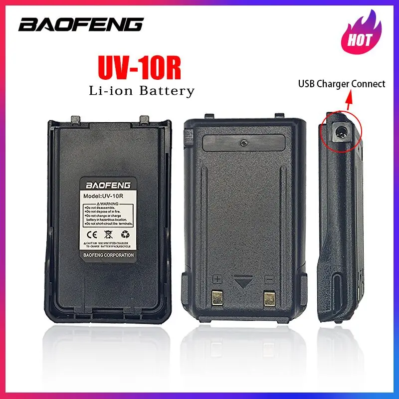 BAOFENG oryginalny UV-10R bateria może USB ładowania o dużej pojemności 4800mAh długi Standy dla Walkie Talkie UV10R Radio akcesoria