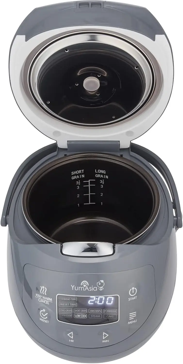 Panda Mini-Reiskocher mit Ninja-Keramikschüssel und Advanced Fuzzy Logic (3,5 Tassen, 0,63 Liter), 4 Multicooker-Funktionen – 120 V