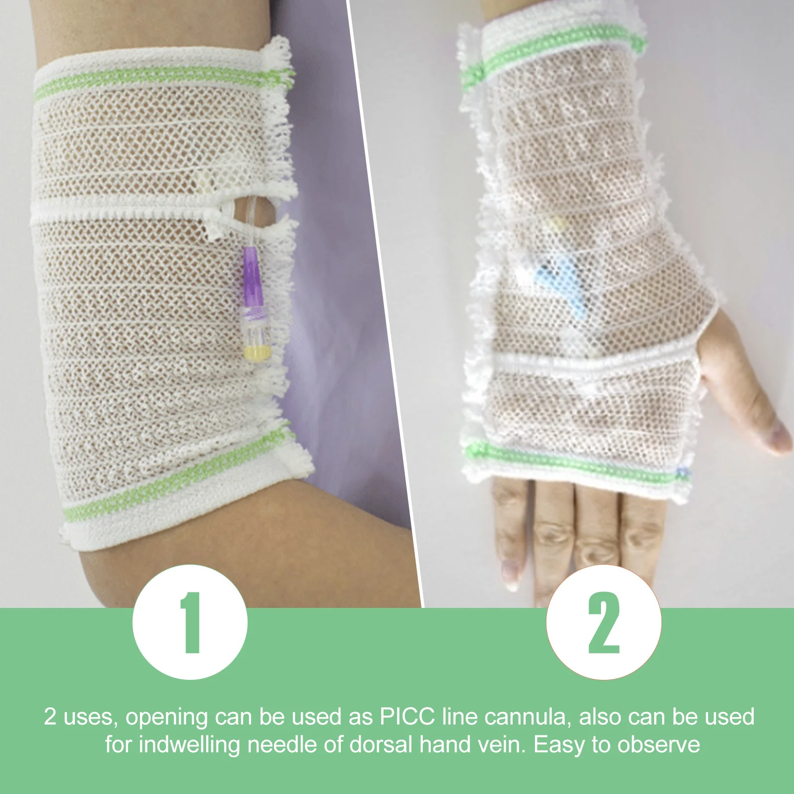 

1Pcs Arm Care Sleeve Elastic Breathable Cotton Mesh Protective Fixed Medical Tube Sleeve Elastic Mesh Breathable