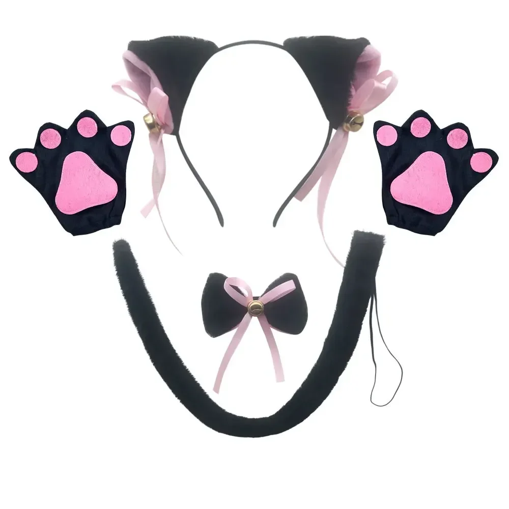 Anime Tier Fuchs Katze Kostüm Cosplay Set Schwanz Ohren Nase Fliege Tutu Rock Phantasie Kostüm Kit Zubehör für Kinder Mädchen Frauen