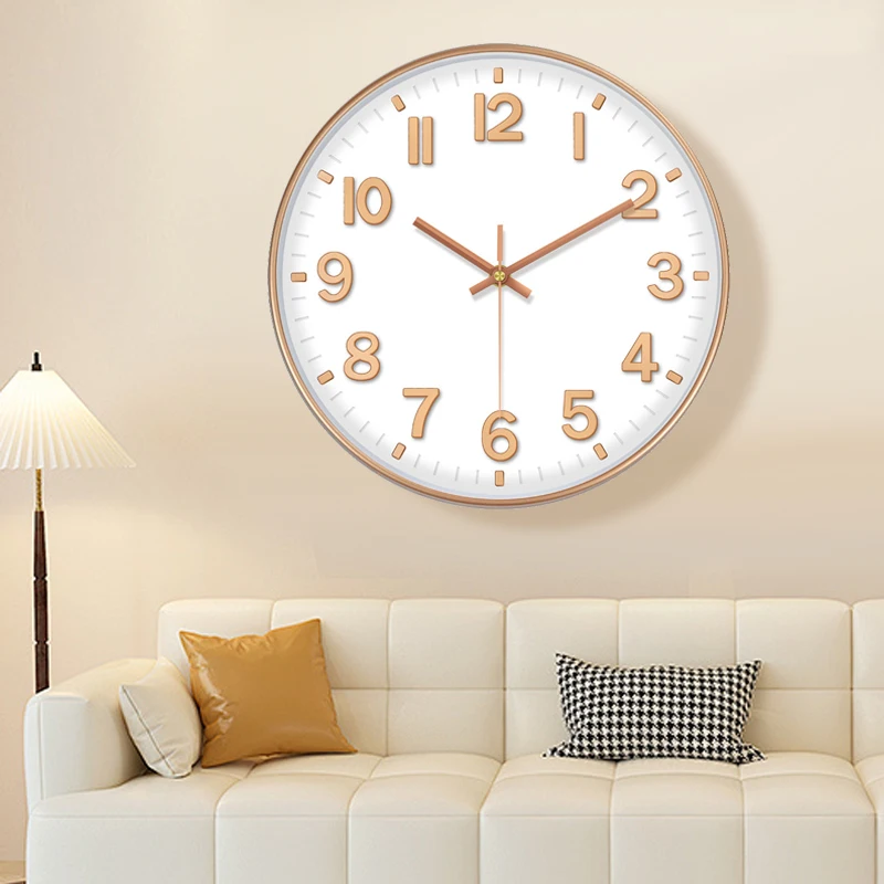 

8 Inch Quartz Wall Clock Modern Cubic Numbers Clock Study Living Room Bedroom Analog Clock Silent Non Ticking Home Decor