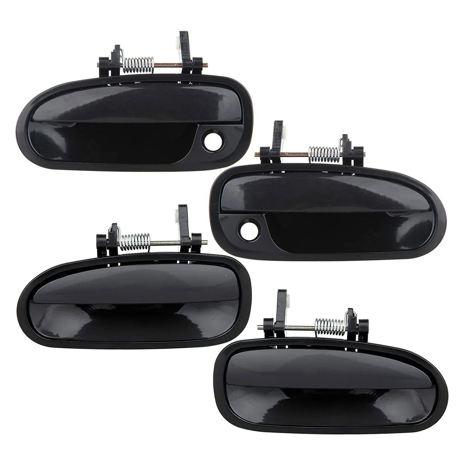 4Pc Front & Rear Exterior Outside Door Handles Set Black New for 1996-2000 Honda Civic