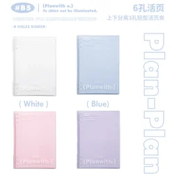 B5 Student Notepad for Boy Girl Creative Translucent Solid Color Journal Notebook Horizontal Inner Page Scrapbook School Supply