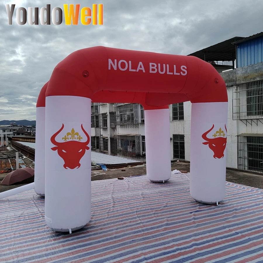 Promotional Red And White 3.5mW And 3mH Inflatable Arch Tent For Advertising Marketing Event Exhibition Decoration Party