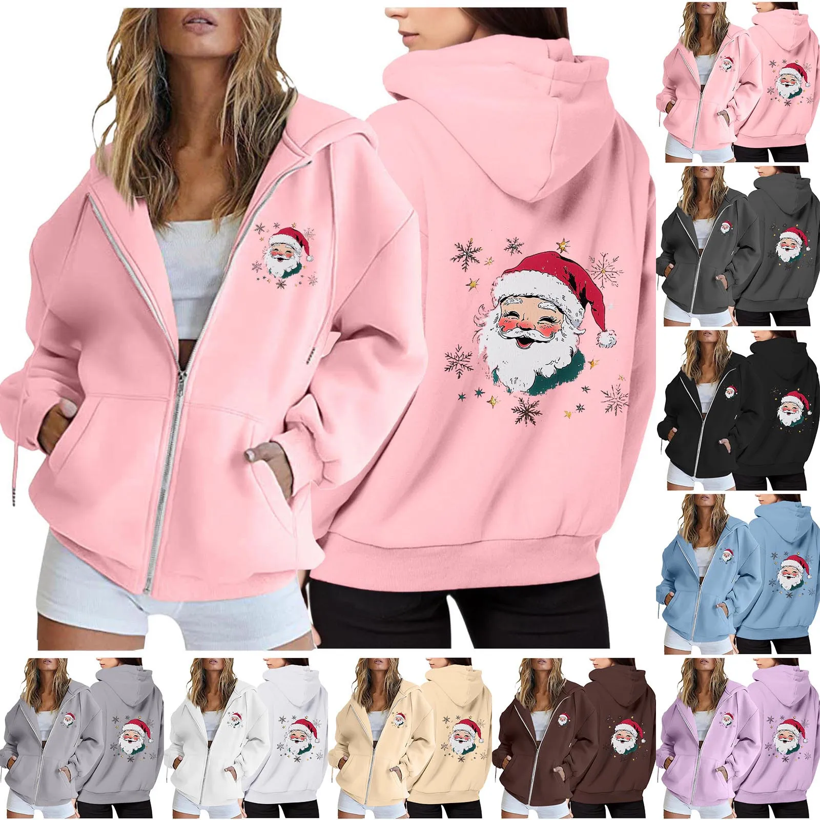 Christmas Family Gathering Crewneck Long Sleeve Three Piece Family Suit (Dad) Soft Pullover Women Casual Crop Hoodie