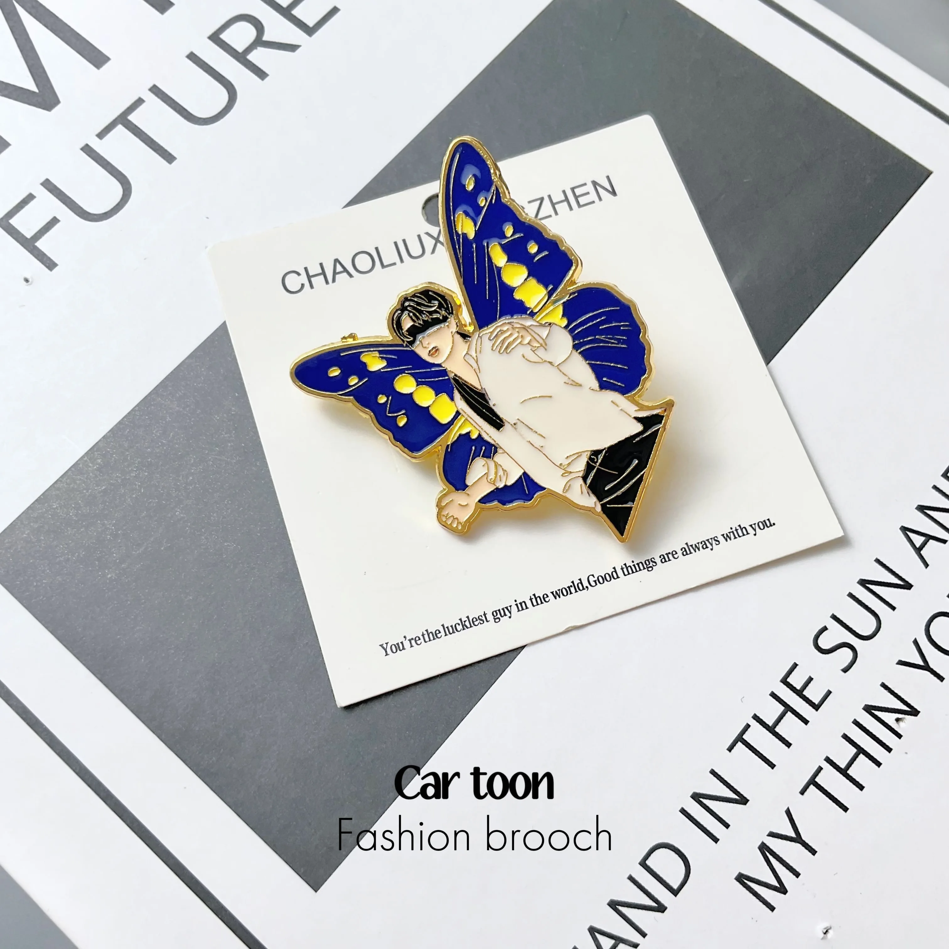 بروش سبيكة كوسبلاي ستارز استجابة على مساعدة وانغ ييبو، بروش عالي الختم، شارات معدنية، ملابس، حقائب وإكسسوارات