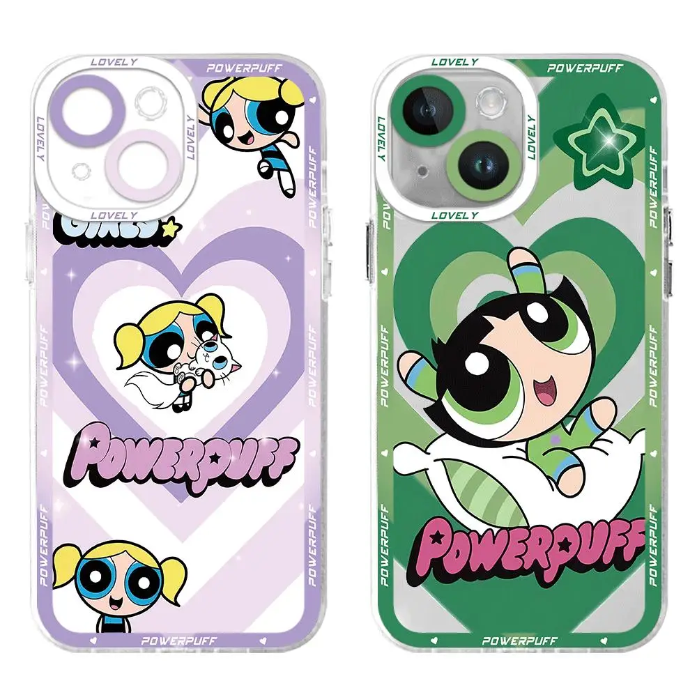 The P-Powerpuffs Girls Phone Case for Apple iPhone XR SE 15 Pro 11 Pro 7 6S 14 Pro Max 13 12 Mini XS X 8 Plus Cover Shockproof