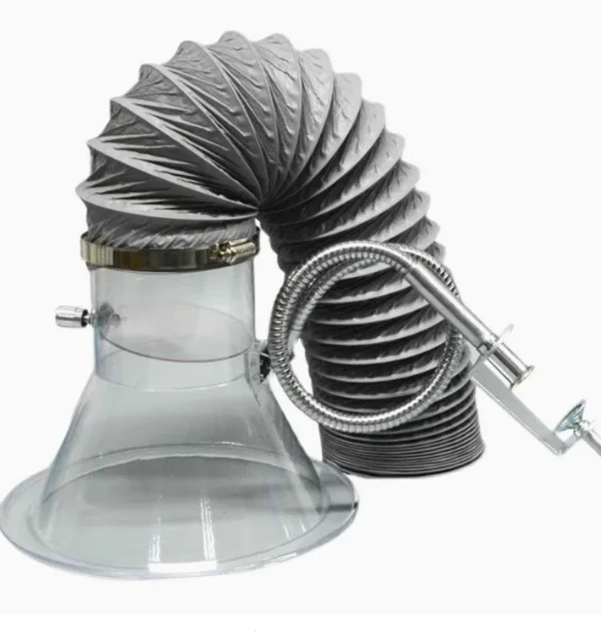 

Smoking hood, bell mouth smoke hood, transparent smoke exhaust supporting duct fan