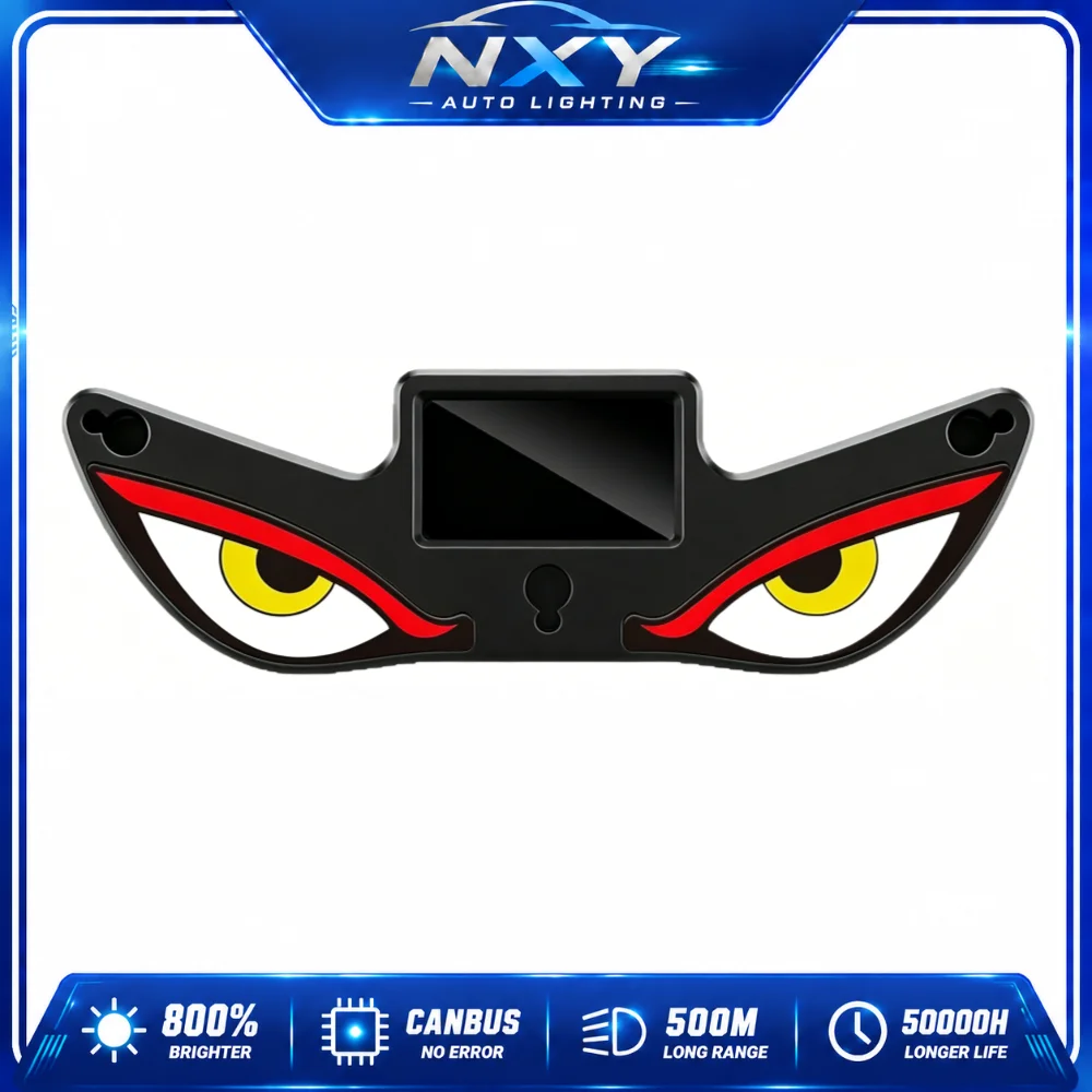 NXY NX03 Solar LED Devil Eye Decorative Light Truck Car Dynamic Emoji Triangle Window Ambient Lamp Waterproof Auto Accessory