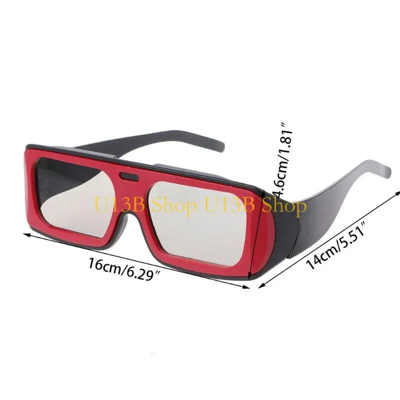 U13B Dual Color Frame Circular Polarized Passive 3D Stereo Glasses for Real D 3D