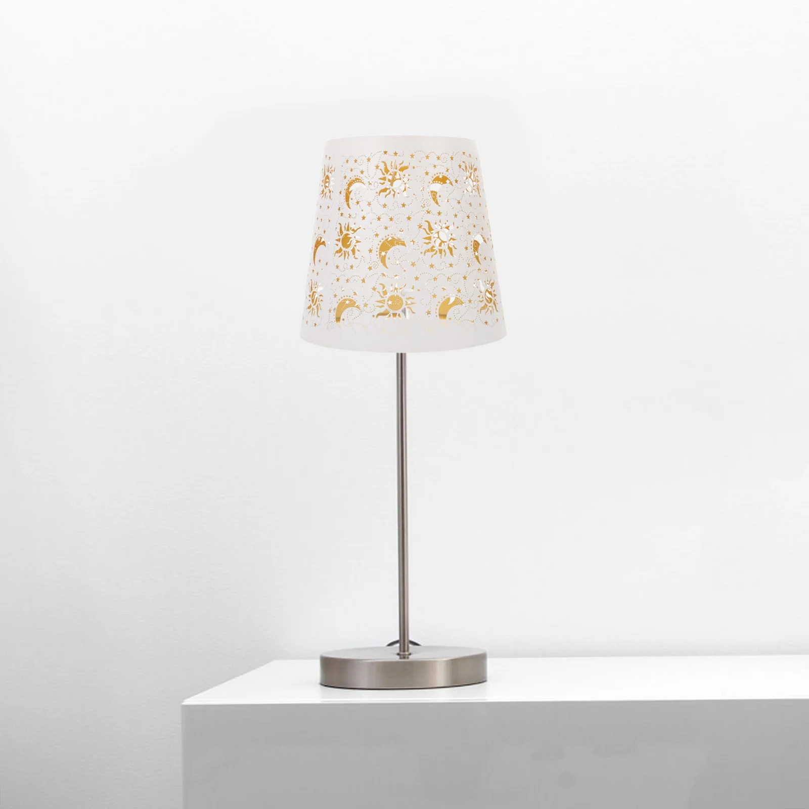 معدن جوفاء محفورة عاكس الضوء الزخرفية قلادة غطاء مصباح نجمة القمر نمط لغرفة المعيشة غرفة نوم فندق الإضاءة سهلة #3