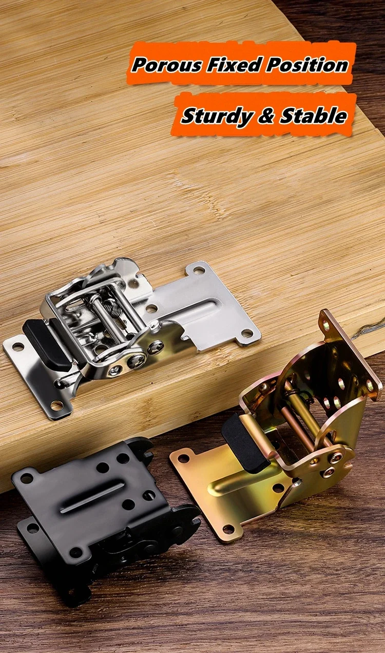 0-180 Degree Self-Locking Foldable Hinge with Mounting Screws Bed/Table Folding Extension Brackets Furniture Leg Hinge Hardware