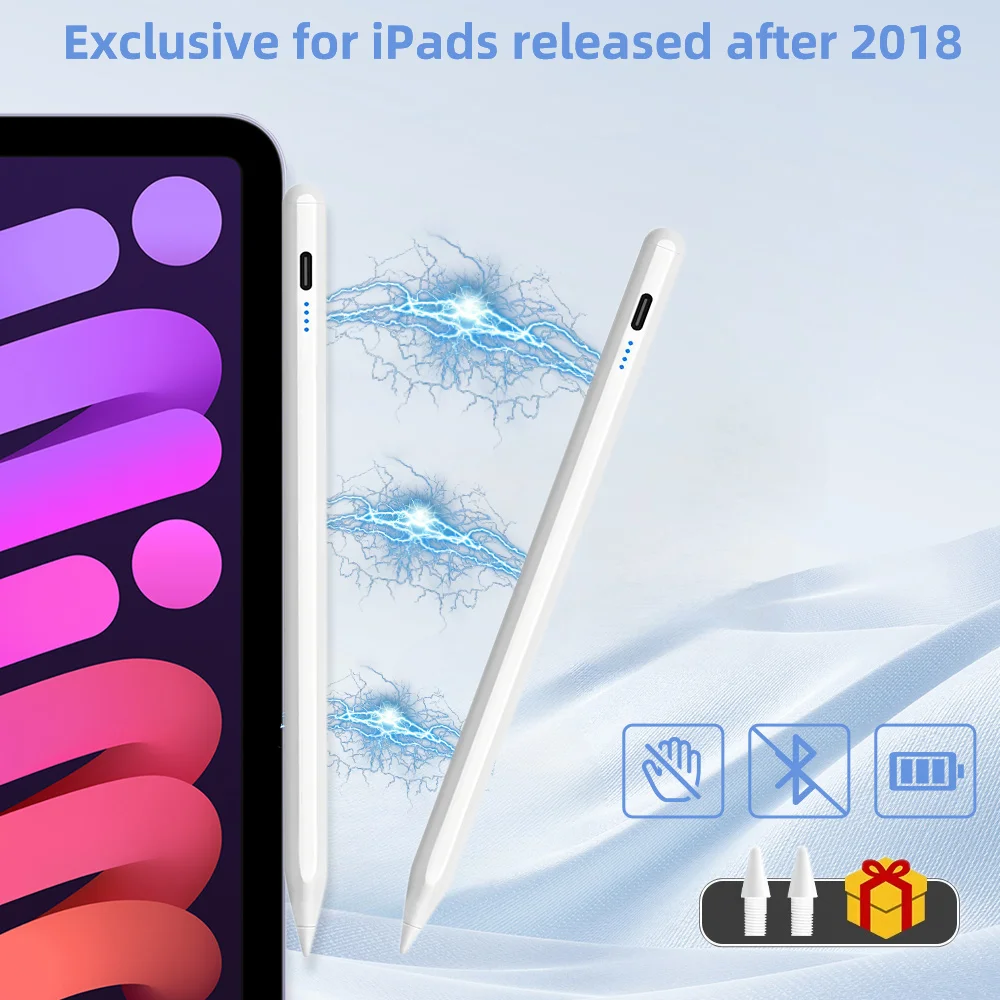 

Stylus Pen Touch Pen for Apple iPad 2025 Model Compatible with A16 Air 4 5 Pro 11 12.9 Mini 6 7 9th 10th Gen Tablet Pencil
