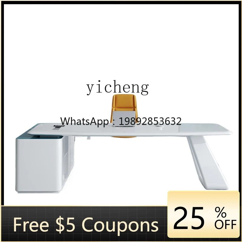 

Boss Desk Simple Modern Paint Executive Desk Fashion Desk Combination