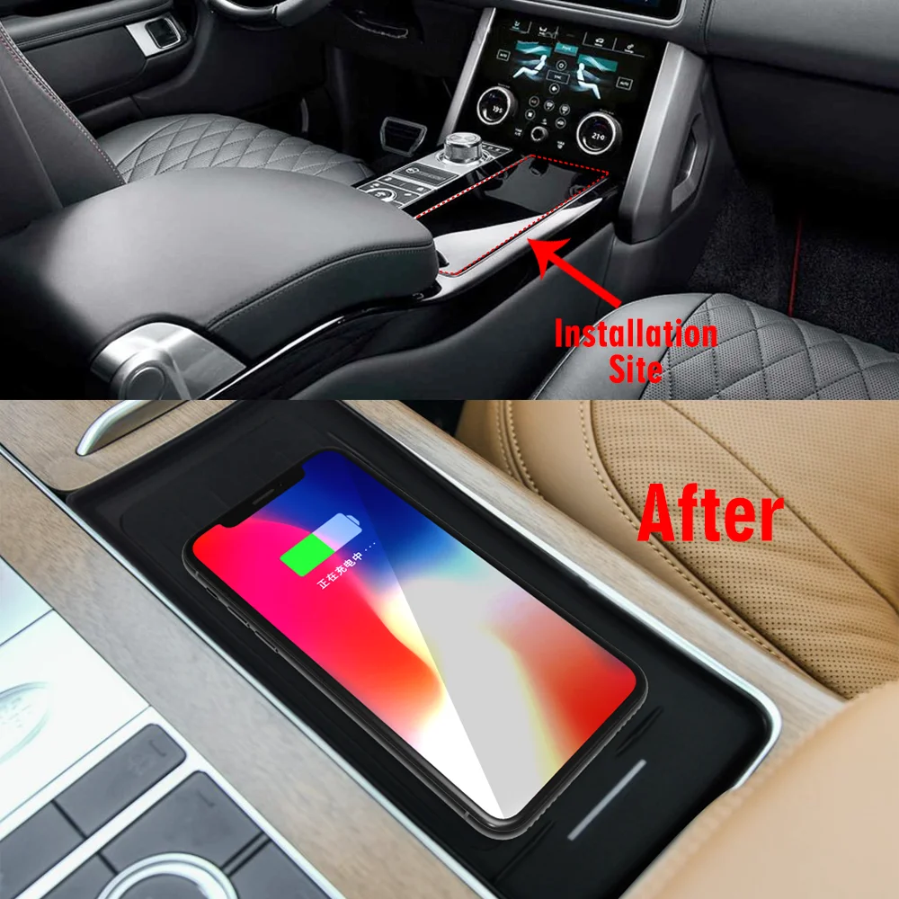 15W QI Wireless Charger For 2018 2019 2020 Land Rover Range Rover Sport Fast Charging Plate Phone Holder Accessories