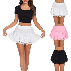 Womens Hoge Taille Geplooide Casual Sexy Mini Korte Rok Dance A-Line Rokken A-Line Student Plaid Geplooid Voor Vrouwen Kleding