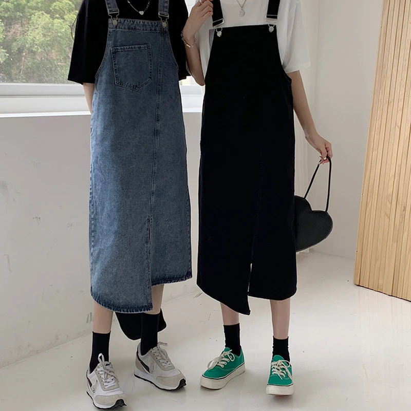 

Женский джинсовый комбинезон большого размера, свободный, винтажный, из хлопка, с высокой талией, А-силуэт, летний, для похудения