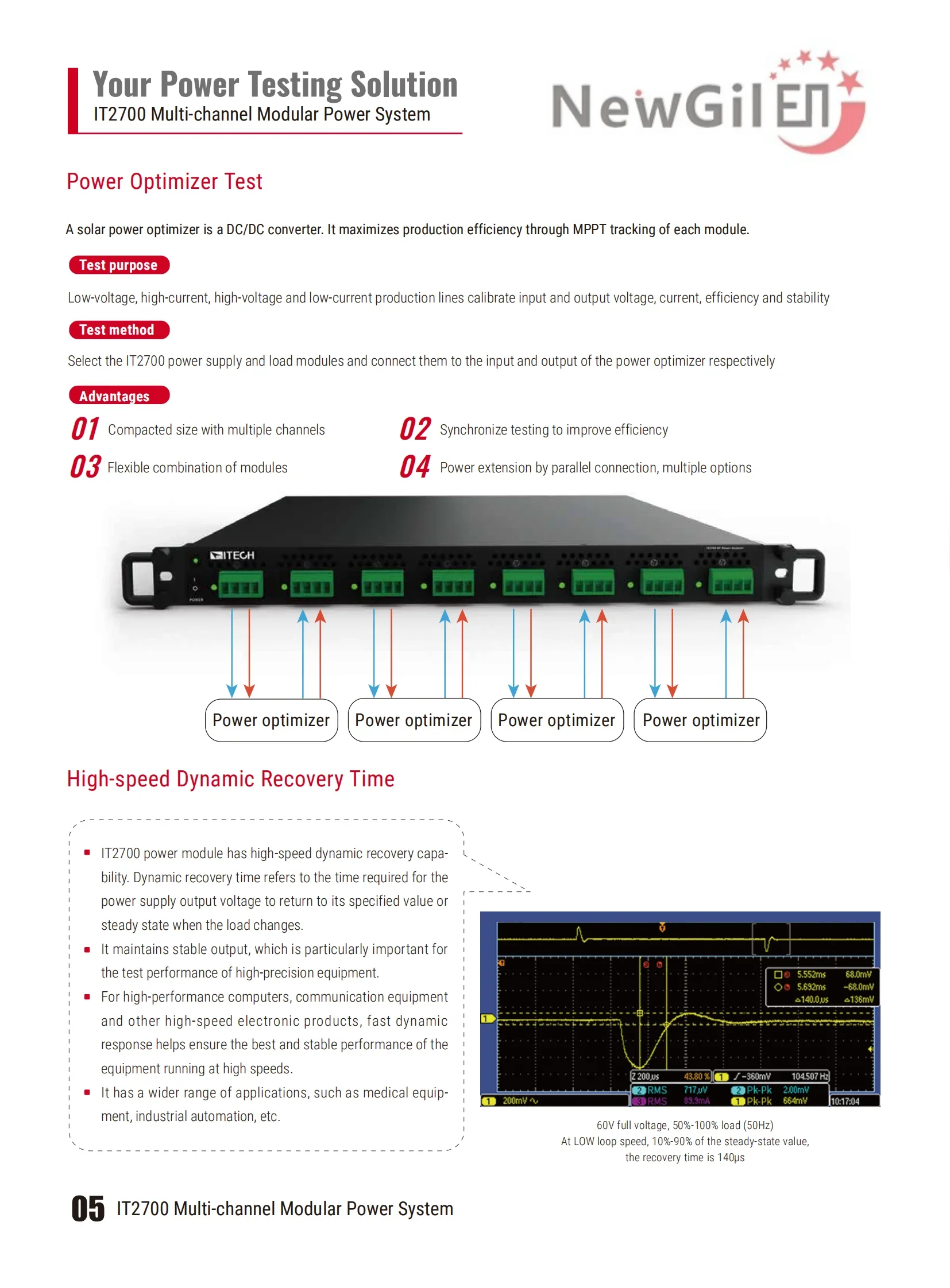 ITECH IT2702 IT2703 IT2704 200W 500W Multi-channel Modular Power System Bidirectional DC power supply