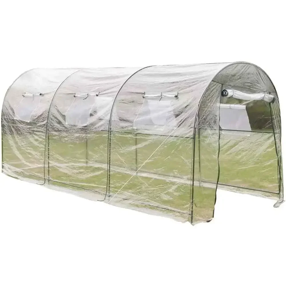 Portable Outdoor Greenhouse - Transparent PVC, Weather-Resistant, Powder-Coated Steel Frame, Zipped Entrance, Easy Setup, Perfec