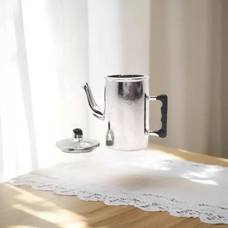 غلاية بيت الدمية الصغيرة 1:12 مع غطاء، ملحقات المطبخ للمنزل المصغر، ألعاب لعب الأدوار للأطفال، هدايا للاستخدام بنفسك #3