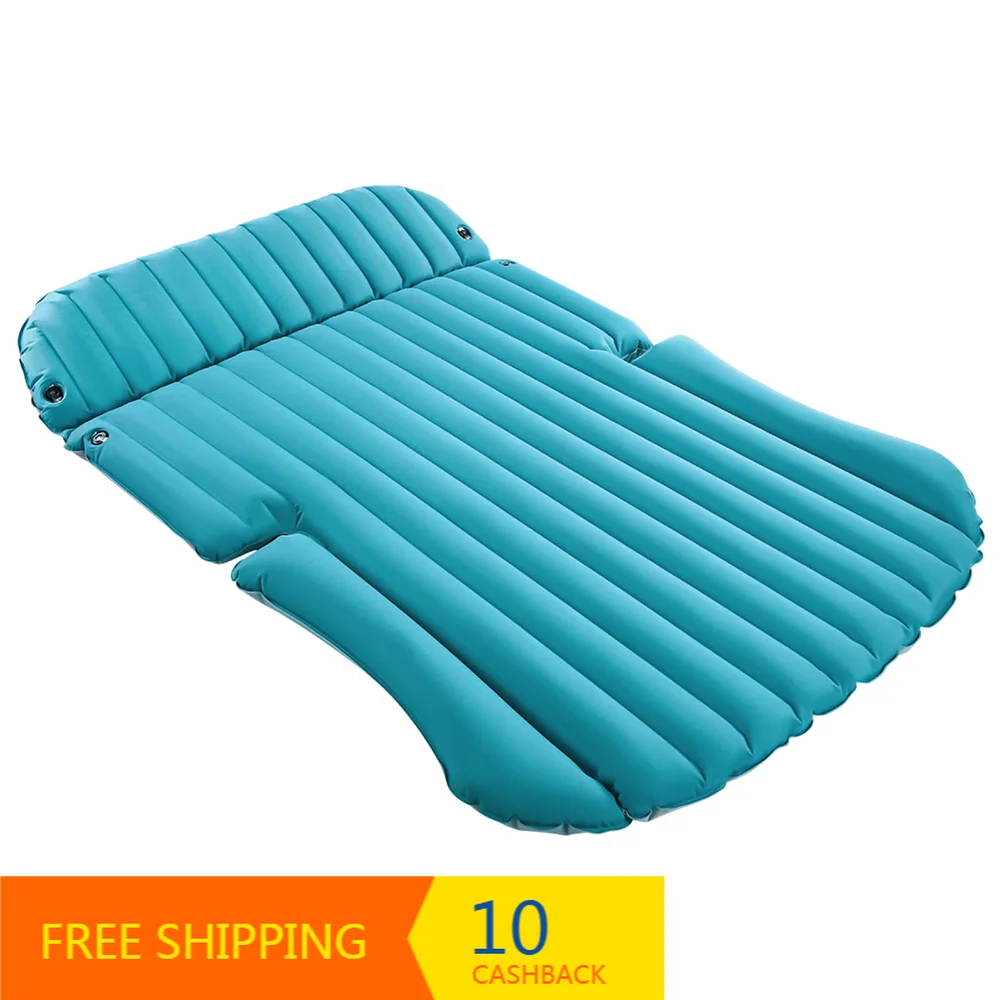 Thickened Portable SUV Air Mattress Double‑Sided Flocking Bed With 2 Pillows Electric Pump for Camping Trunk Rear Seat