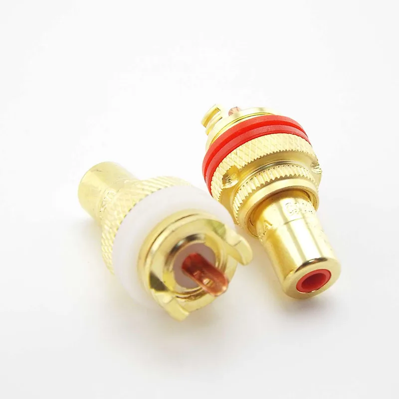 Gold RCA Jack HIFI Terminals Pom Insulation High-end RCA Female Socket Adapter AV Phono Connector D5