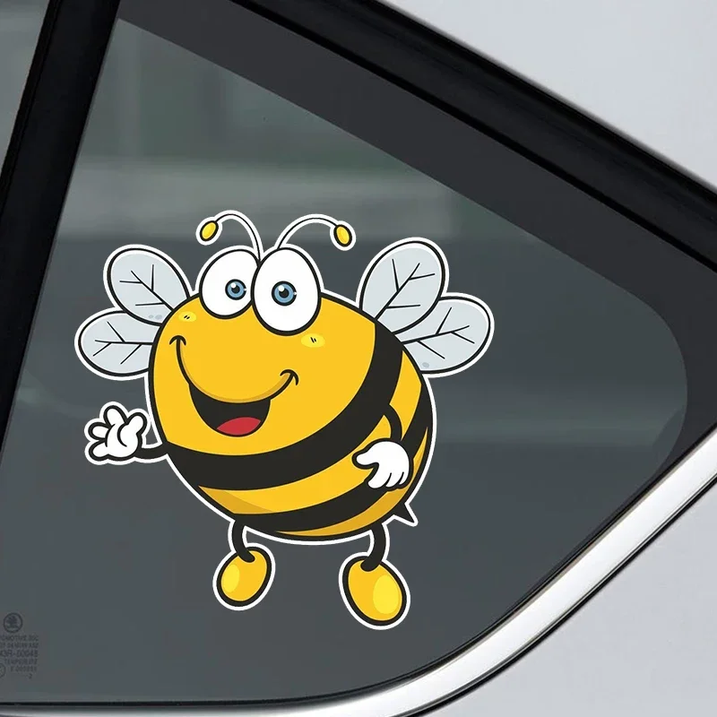 Happy Bee Car Sticker S60059# Self-Adhesive Waterproof Vinyl Decal, Multiple Sizes For Bumper Rear Window Laptop Decoration