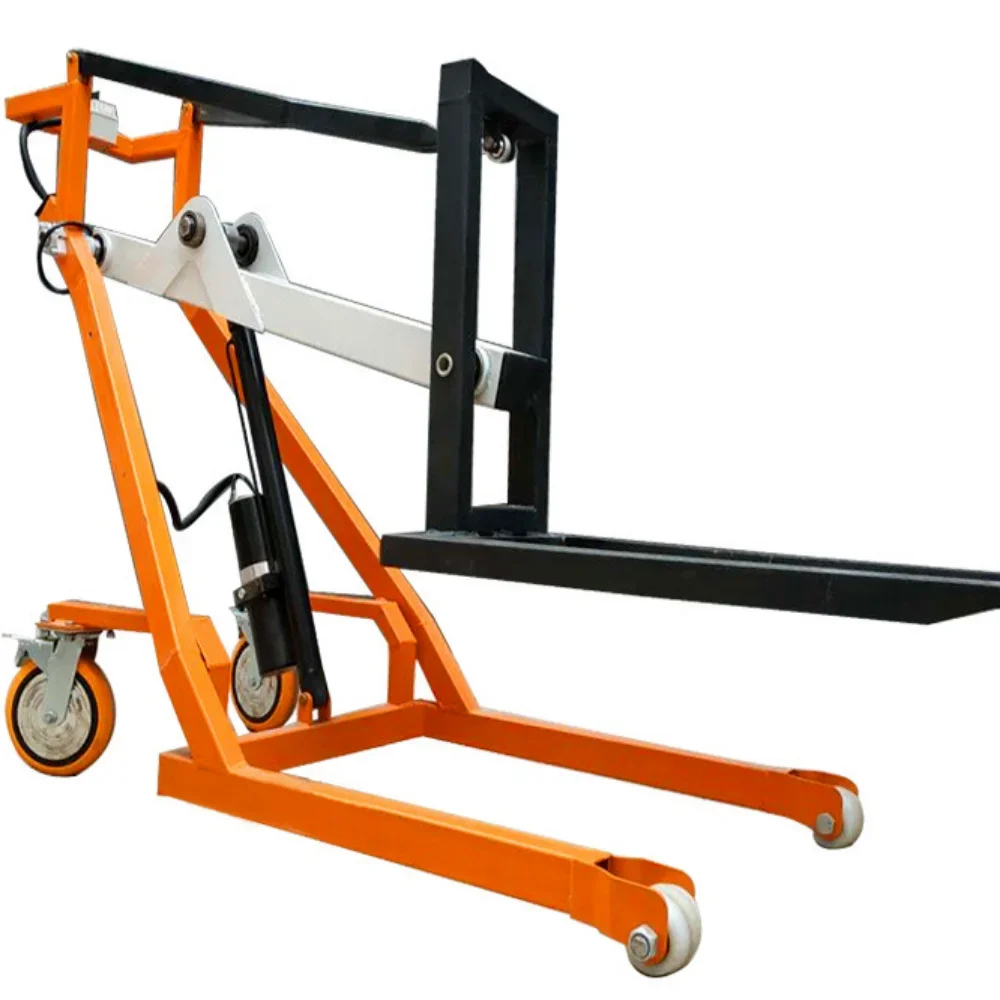 Portable electric hydraulic forklift crank arm loading and unloading truck Automatic lifting stacker Electric cow forklift