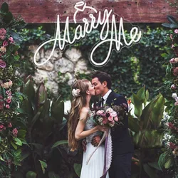 Marry me-señal de neón personalizada para boda, cartel de neón personalizable