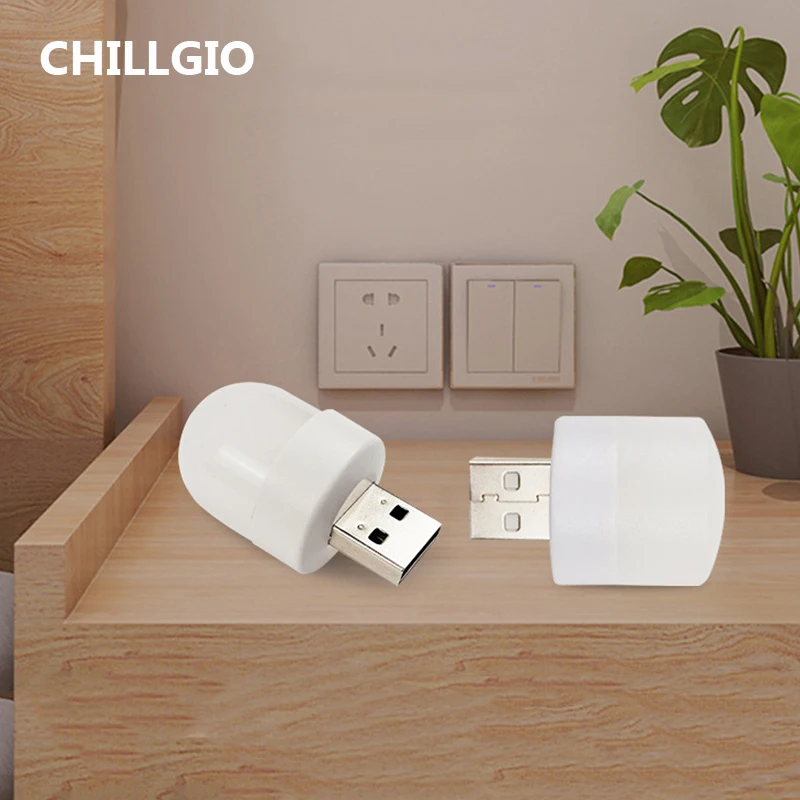 CHILLGIO Mini USB Night Lights Baby Desk Lamp Eye Protector Room Decoration Portable Study Computer Lighting Bedside Reading Led