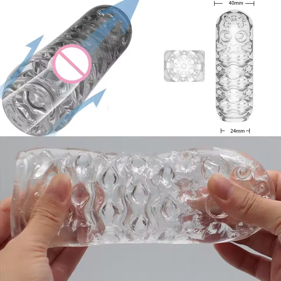 Transparent Male Masturbator Cup Penis Endurance Trainer Soft Pussy Aircraft Cup Artificial Vagina Cock Sleeve Sex Toy for Adult view 3