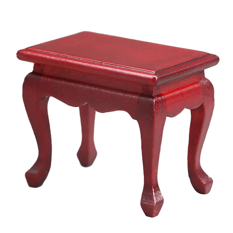 1:12 schaal poppenhuis miniatuur meubelset |   Onafgewerkte houten Europese klassieke kruk + bijzettafel + salontafel |   DIY-knutselwerk