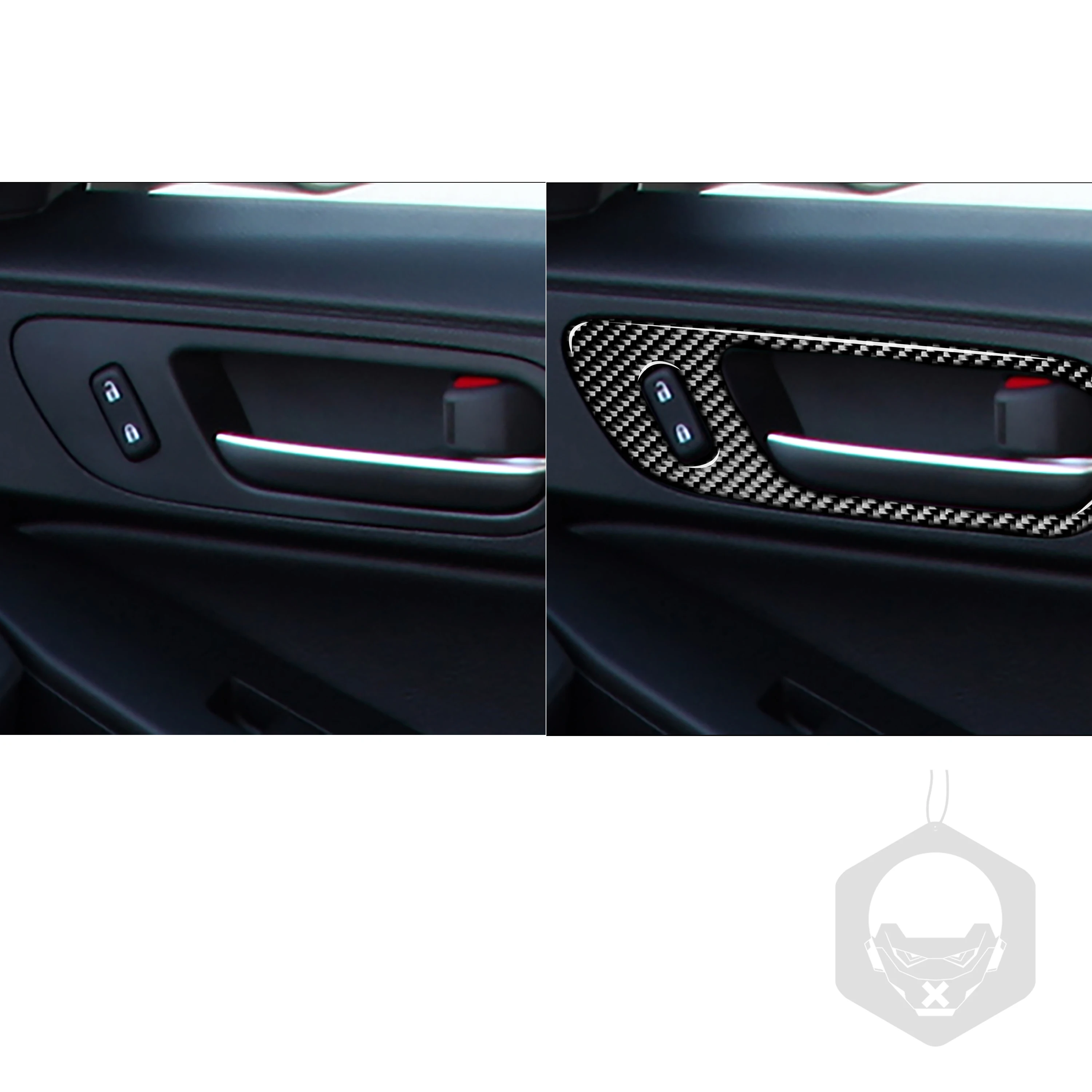 For Mazda 3 Axela 2010-2013 Mazdaspeed 3 Door Handle Car Interior Real Black Carbon Fiber Stickers modification Accessories