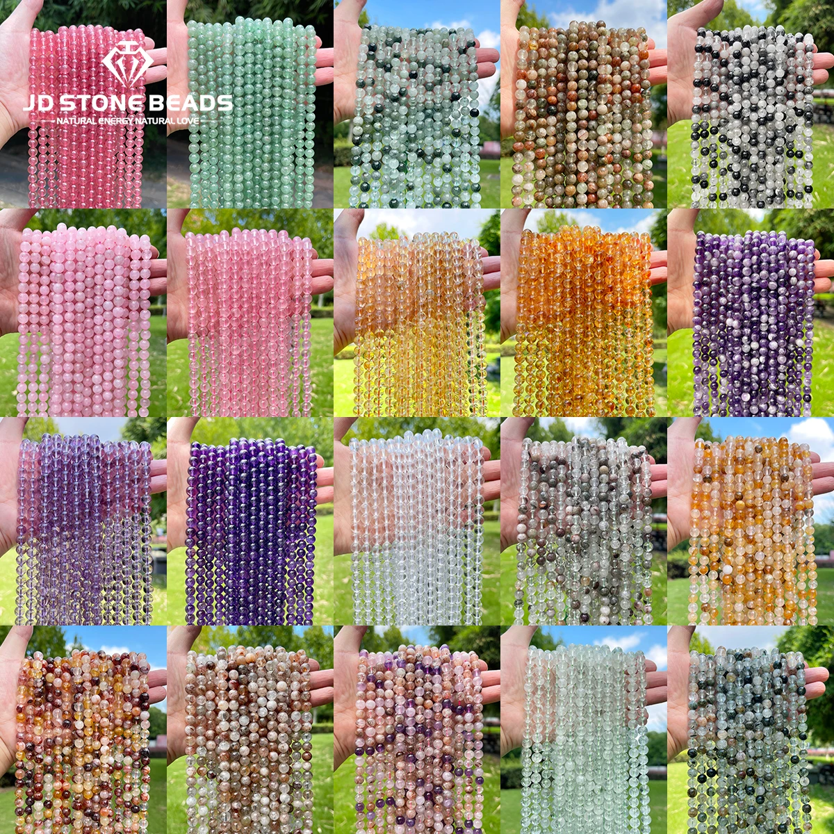 6mm 8mm 10mm Natural Clear Quartz Amethyst Rose Quartz Citrine Loose Beads for DIY Jewelry Making Bracelet Necklace Chakra Gifts