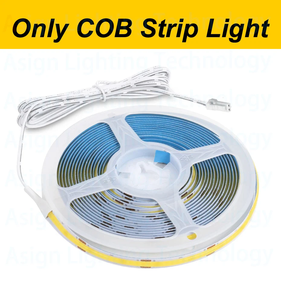 320LEDs/m 8mm Flexible Tape Dupont Male Interface COB LED Strip DC12V/24V 1m/2m/3m/4m/5m Soft Cuttable DIY Decor Lighting