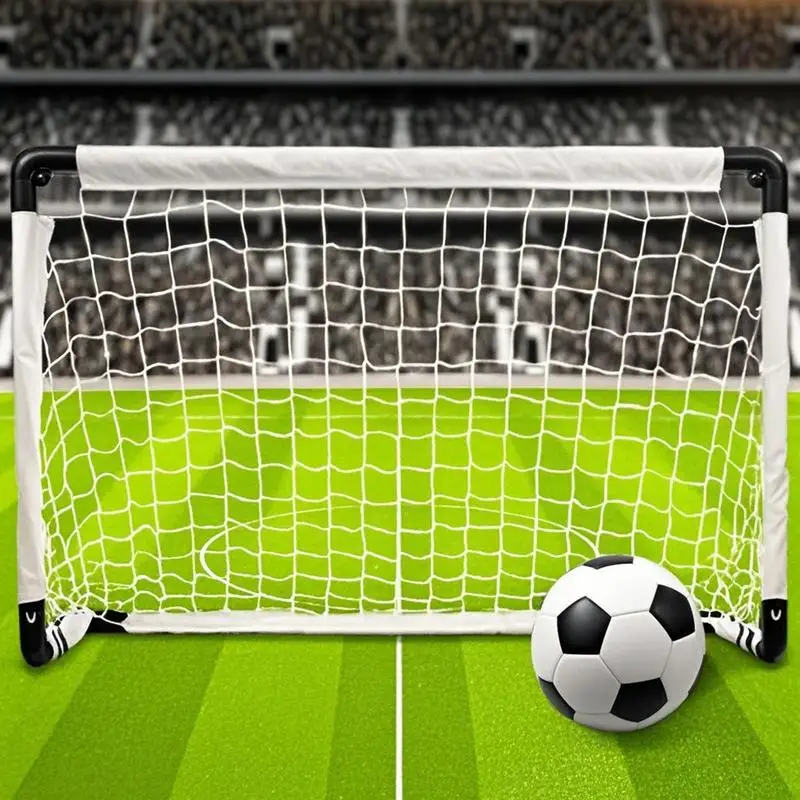 Jaring Sepak Bola Anak-anak Tujuan Sepak Bola Lipat untuk Anak-anak Jaring Sepak Bola Kecil Portabel dengan Layar Tas Penyimpanan untuk Permainan Latihan Gym