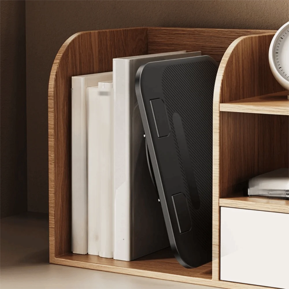 Height Adjustable 360° Rotation Notebook Stand Non-slip Base Carbon Steel Tablet Stand Foldable Storage Space-saving