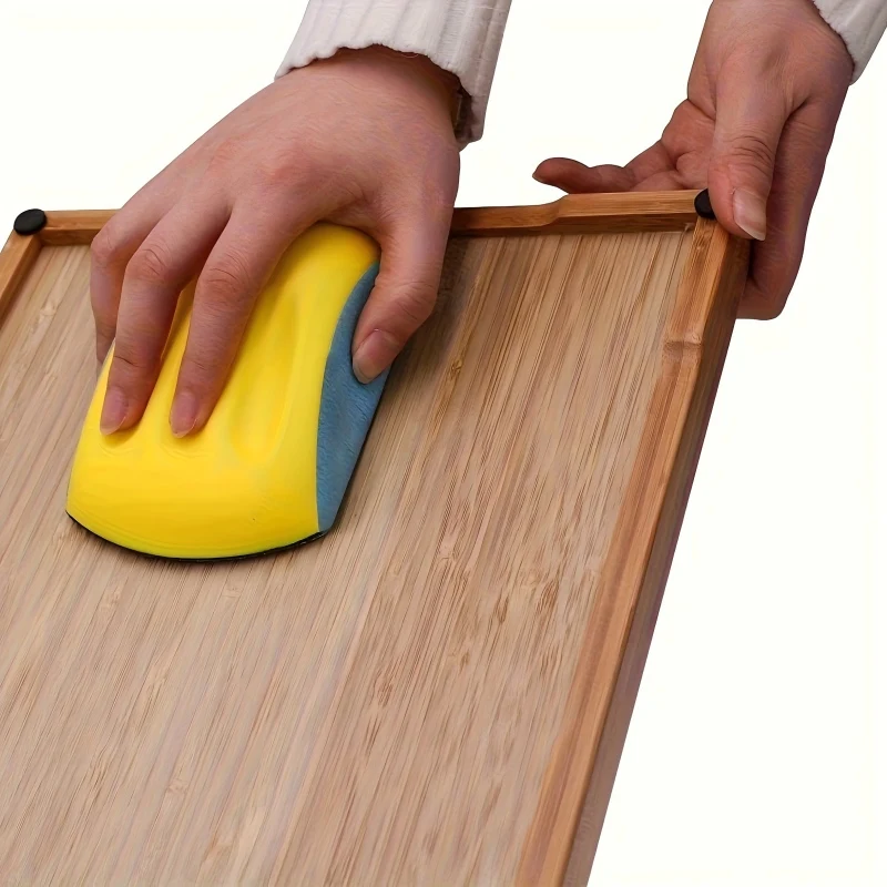5-Inch Mouse Shaped Sanding Block with Velcro Back, Durable PU Ergonomic Handheld Polishing Machine